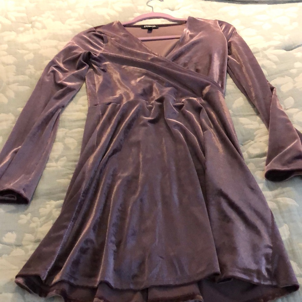 Express Crossed front velvet dress